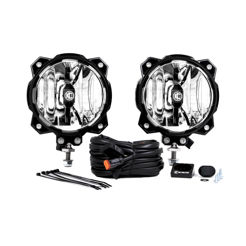 KC HiLiTES 6in. Pro6 Gravity LED Light 20w Single Mount Spot Beam (Pair Pack System) - Mammoth Racing -
