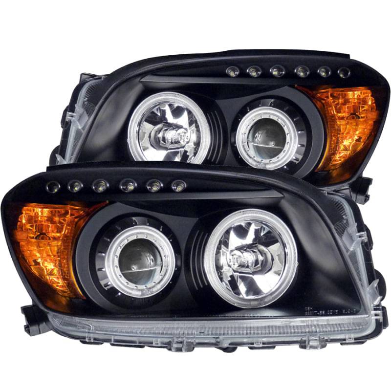 ANZO 2006-2008 Toyota Rav4 Projector Headlights w/ Halo Black - My Store