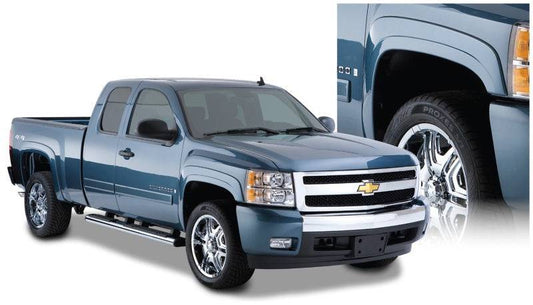 Bushwacker 07-14 Chevy Silverado 2500 HD Fleetside OE Style Flares 4pc 78.0/78.7/97.6in Bed - Black - Mammoth Racing -
