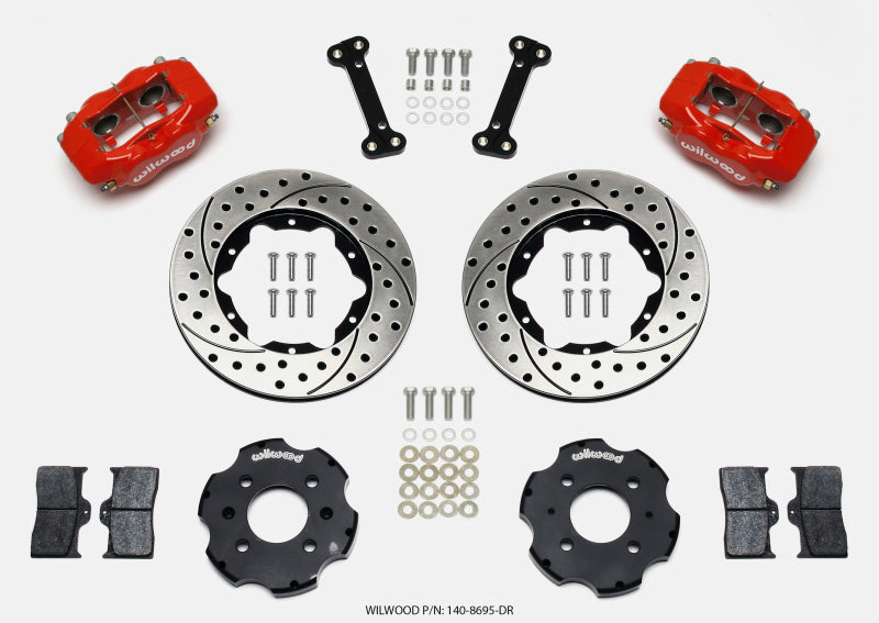 Wilwood Forged Dynalite Front Hat Kit 11.00in Drilled Red Integra/Civic w/Fac.240mm Rtr - My Store