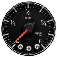 Autometer Spek-Pro Gauge Fuel Level 2 1/16in 0-270 Programmable Blk/Chrm - My Store