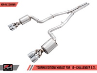 AWE Tuning 2017+ Challenger 5.7L Touring Edition Exhaust - Non-Resonated - Chrome Silver Quad Tips - Mammoth Racing -