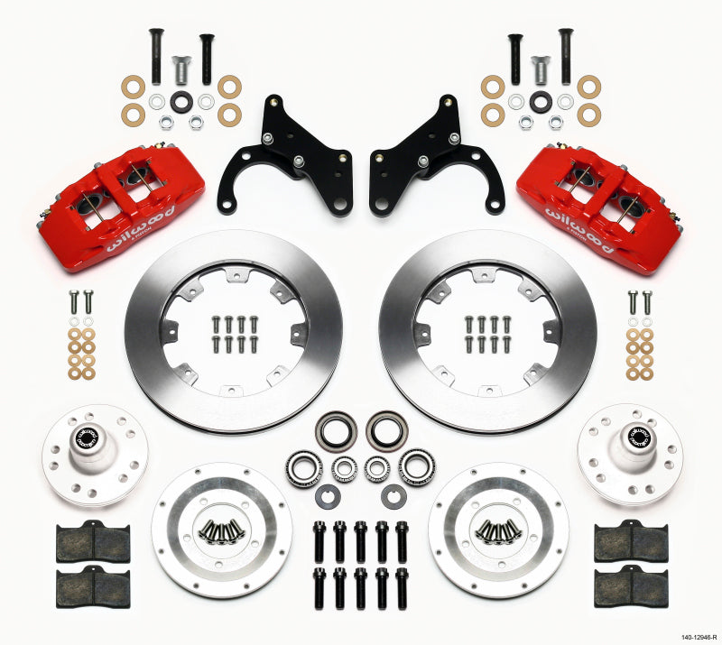 Wilwood Dynapro 6 Front Hub Kit 12.19in Red 69-70 Impala Drum/Disc 69-82 Vette - Mammoth Racing -
