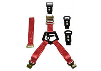 N-Fab Bed Mounted Rapid Tire Strap Universal - Gloss Black - Red Strap - Mammoth Racing -