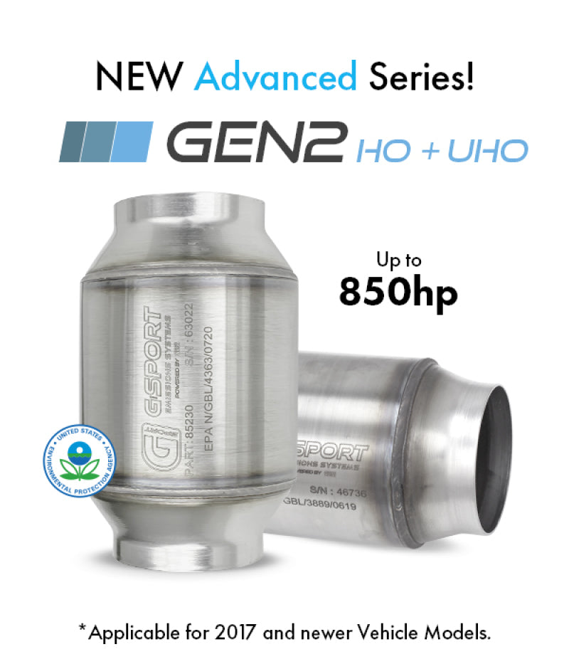 GESI G-Sport 6PK 400 CPSI EPA Compliant 2.5in Inlet/Outlet GEN2 High Output Catalytic Conv Assembly - My Store