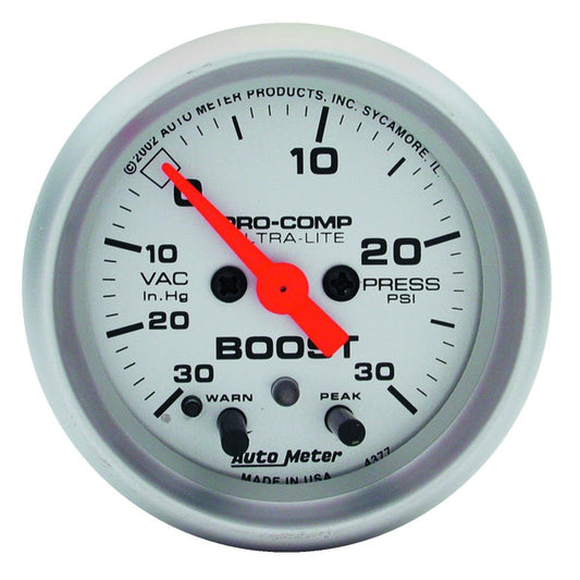 Autometer Ultra-Lite 52mm 15 PSI Electronic Boost Gauge  w/ Peak & Warn - My Store