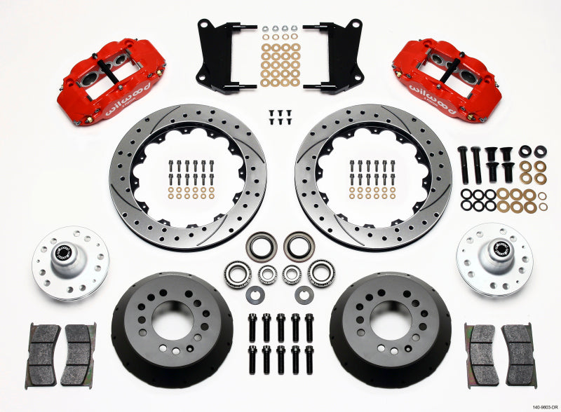 Wilwood Narrow Superlite 6R Front Hub Kit 12.88in Drill Red 67-69 Camaro 64-72 Nova Chevelle - My Store
