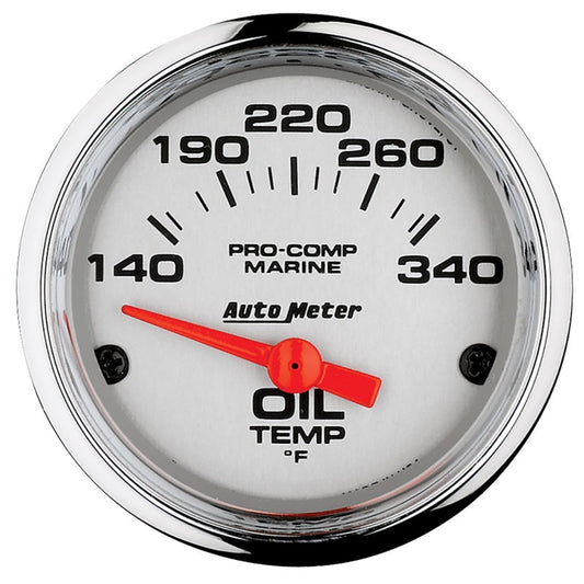 Autometer Marine Chrome Ultra-Lite 2-1/16in Electric Oil Temperature Gauge 140-300 Deg F - My Store