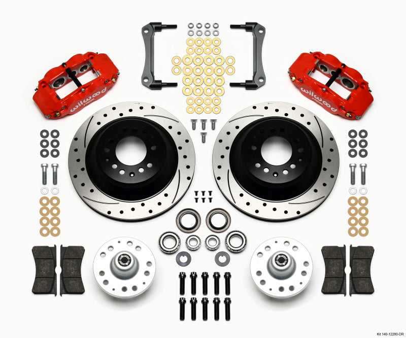 Wilwood Narrow Superlite 6R Front Hub & 1PC Rtr Kit 12.88in Dril -Red 79-81 Camaro - Mammoth Racing -