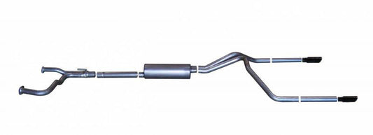 Gibson 04-10 Nissan Titan LE 5.6l 2.5in Cat-Back Dual Split Exhaust - Black Elite - Mammoth Racing -