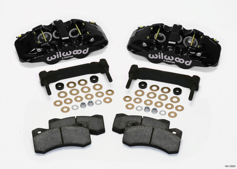 Wilwood Aero6 Front Caliper & Bracket Kit - Black 97-13 C5/c6 Corvette w/ OEM Hd/z51 Rotors - Mammoth Racing -