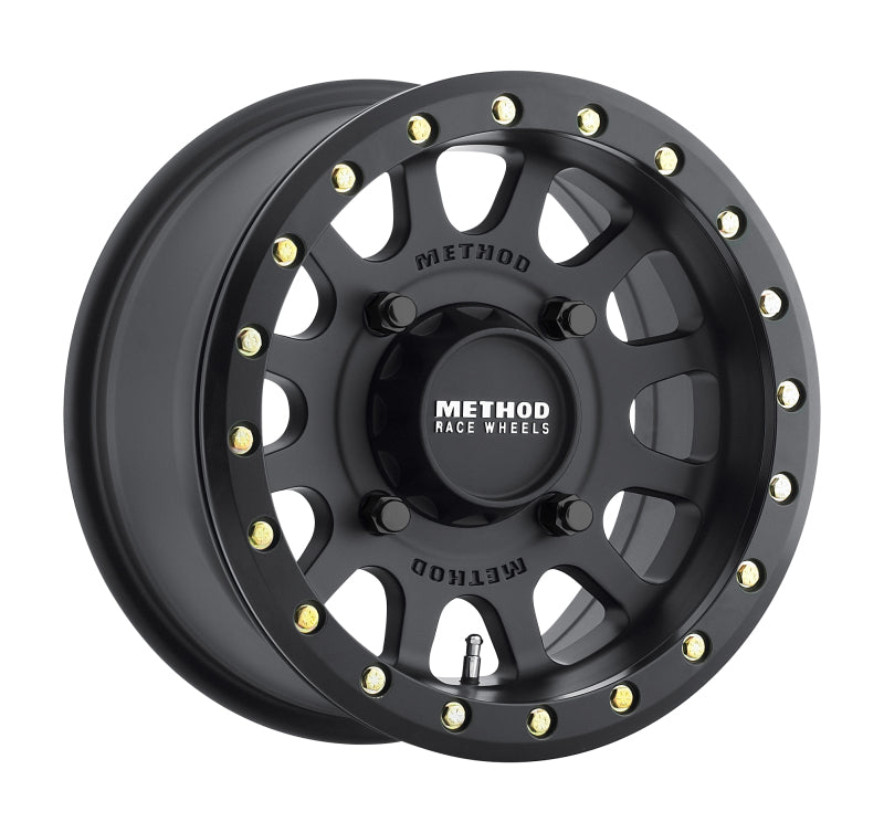Method Mr401 UTV Beadlock 15x7 4+3/+13mm Offset 4x156 132mm CB Matte Black w/BH-H24100 Wheel - Mammoth Racing -