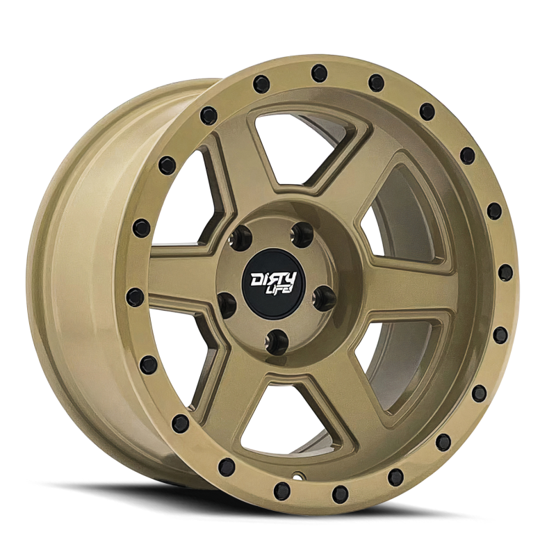 Dirty Life 9315 Compound 17x9 / 6x139.7 BP / -12mm Offset / 106mm Hub Desert Sand Wheel - Mammoth Racing -