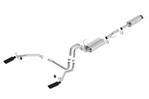 Borla 11-14 Ford F-150 5.0L Stainless Steel S-Type Catback Exhaust - 4in Tips Single Split Rear Exit - Mammoth Racing -