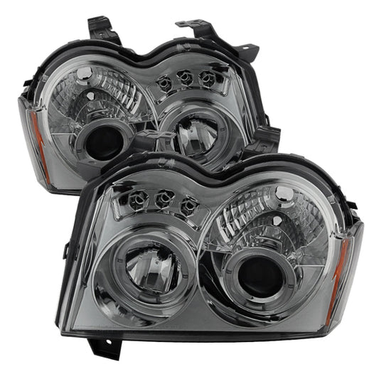 Spyder Jeep Grand Cherokee 05-07 Projector Headlights LED Halo LED Smke PRO-YD-JGC05-HL-SMC - Mammoth Racing -