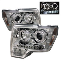 Spyder Ford F150 09-14 Projector Headlights Halogen Model- LED Halo LED Chrm PRO-YD-FF15009-HL-C - Mammoth Racing -