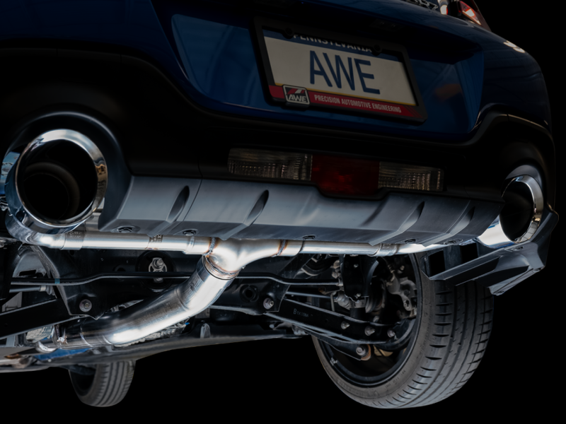 AWE Subaru BRZ/ Toyota GR86/ Toyota 86 Track Edition Cat-Back Exhaust- Chrome Silver Tips - Mammoth Racing -