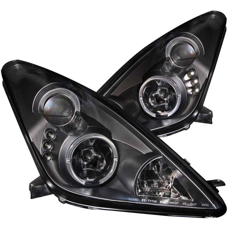 ANZO 2000-2005 Toyota Celica Projector Headlights w/ Halo Black - My Store