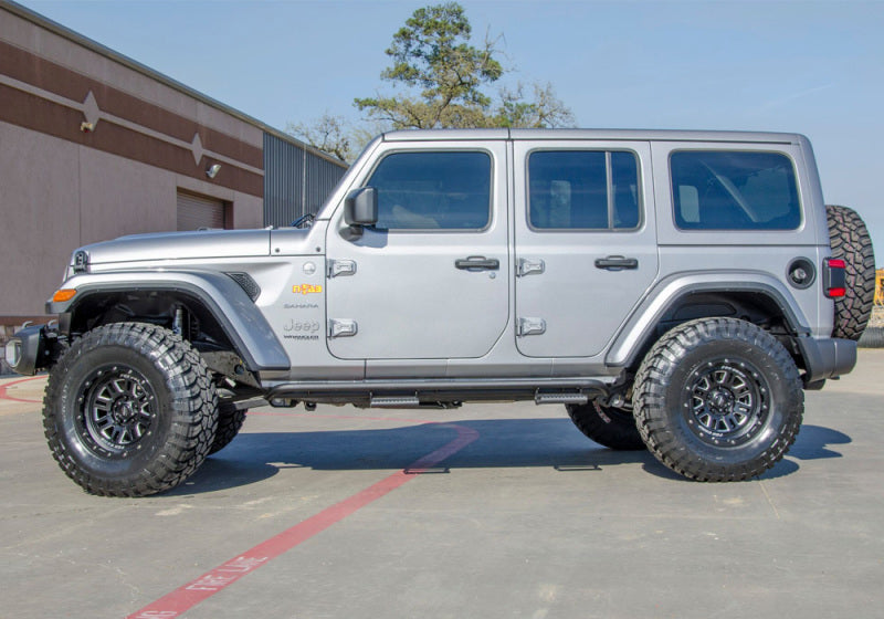 N-Fab RKR Rails 2018 Jeep Wrangler JL 4 Door Dab Length - Gloss Black - 1.75in - Mammoth Racing -