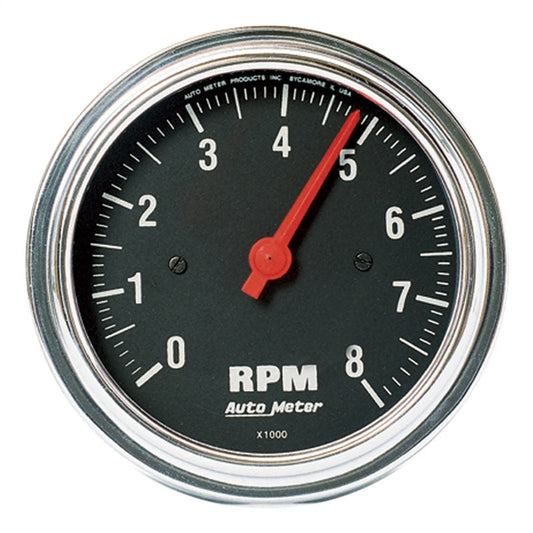 Autometer Traditional Chrome 3-3/8in 8K RPM In Dash Tachometer - My Store