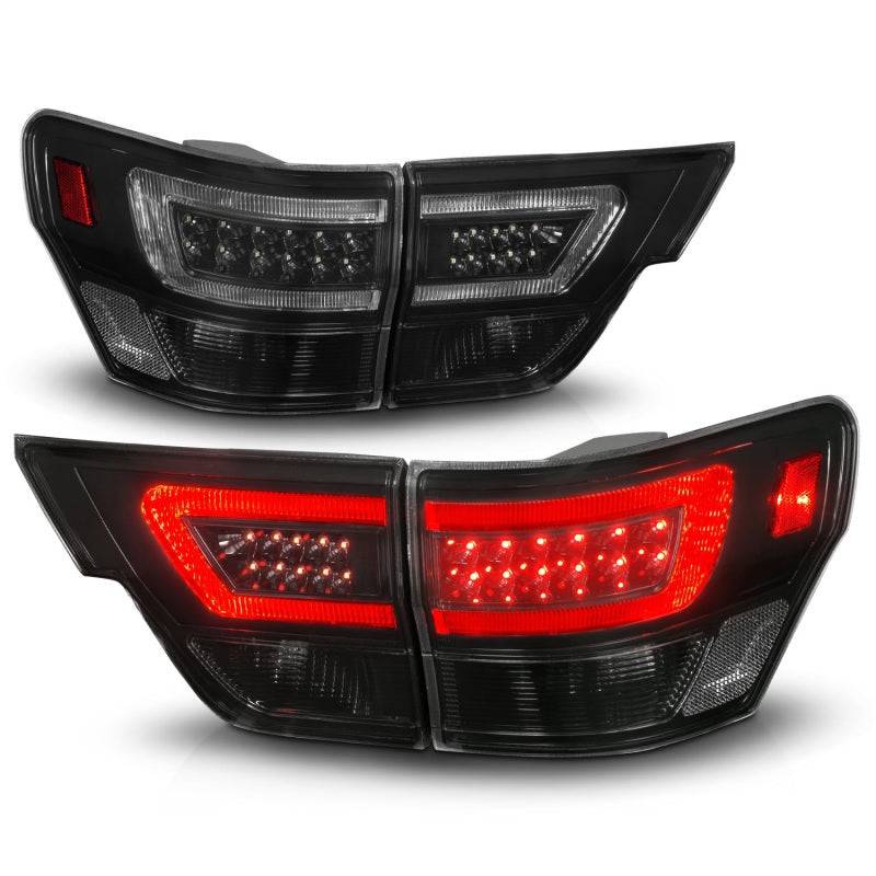 ANZO 11-13 Jeep Grand Cherokee LED Taillights w/ Lightbar Black Housing/Smoke Lens 4pcs - My Store