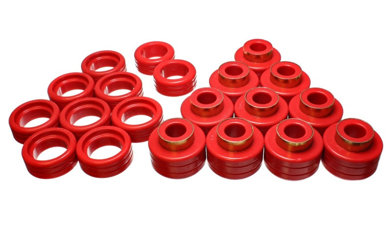 Energy Suspension 95-99 GM Tahoe/Yukon/Denali 2WD/4WD Red Body (Cab) Mount Set - Mammoth Racing -