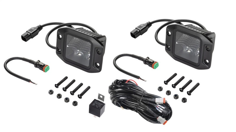 Hella Universal Black Magic 3.2in L.e.d. Cube Kit - Flood Beam (Flush Mount) - Mammoth Racing -