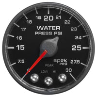 Autometer Spek-Pro - Nascar 2-1/16in Water Press 0- 30 psi Bfb - My Store