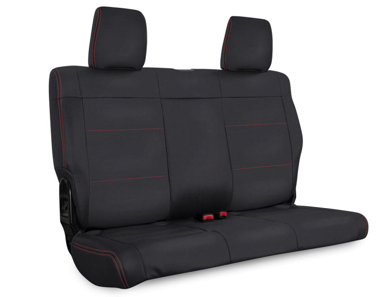 PRP 11-12 Jeep Wrangler JK Rear Seat Cover/2 door - Black with Red Stitching - Mammoth Racing -