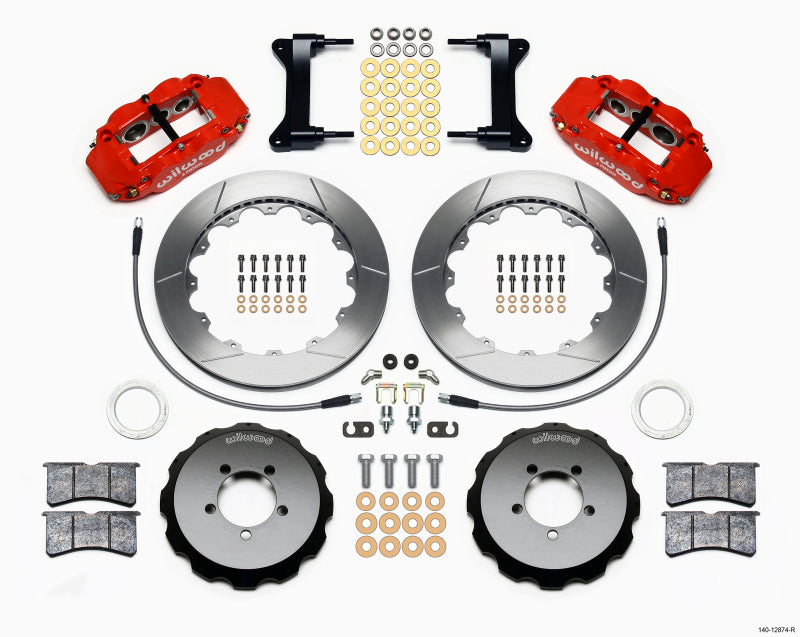 Wilwood Narrow Superlite 6R Front Hat Kit 13.06in Red 1999-2012 Subaru WRX w/Lines - Mammoth Racing -