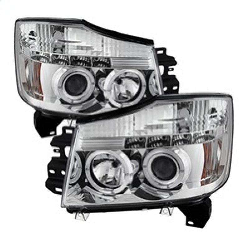 Spyder Nissan Titan 04-14/Armada 04-07 Projector Headlights LED Halo LED Chrm PRO-YD-NTI04-HL-C - Mammoth Racing -