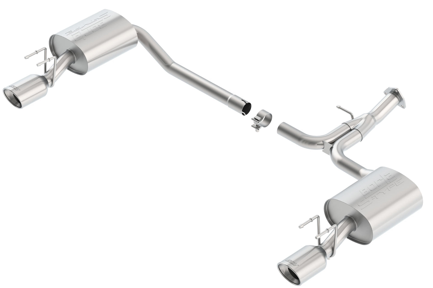 Borla 13-15 Honda Accord Coupe 3.5L FWD SS Rear Section Single Split Rear Exit Touring Exhaust - Mammoth Racing -