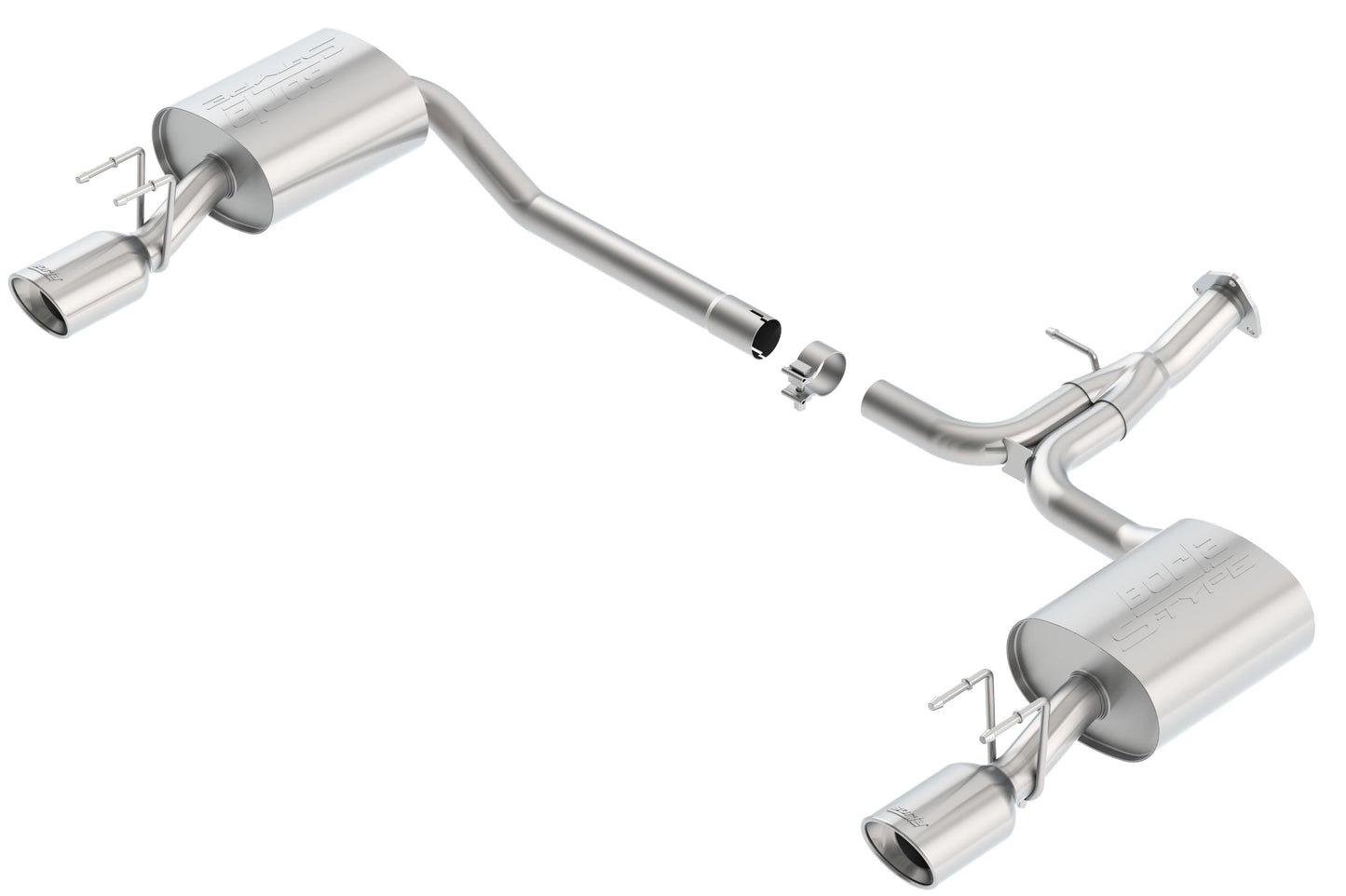 Borla 13-15 Honda Accord Coupe 3.5L FWD SS Rear Section Single Split Rear Exit Touring Exhaust - Mammoth Racing -