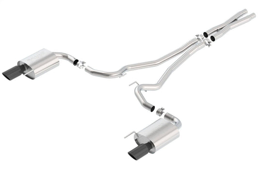 Borla S-Type Rear Section 15-17 Ford Mustang GT 5.0L V8 MT/AT 2.5in pipe 4in tip (Black Chrome)