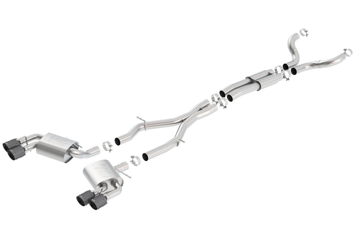 Borla 16-17 Chevy Camaro 6.2L 4in Dual CF Tips w/Black Core Dual Split Exit ATAK Catback Exhaust - Mammoth Racing -