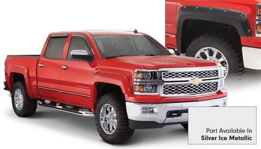 Bushwacker 19-20 Chevrolet Silverado 1500 Pocket Style Flares 4pc - Silver Ice Metallic - My Store