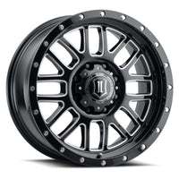 Icon Alpha 20x9 8x6.5in 19mm Offset 5.75in BS Gloss Black Milled Spokes Wheel - Mammoth Racing -