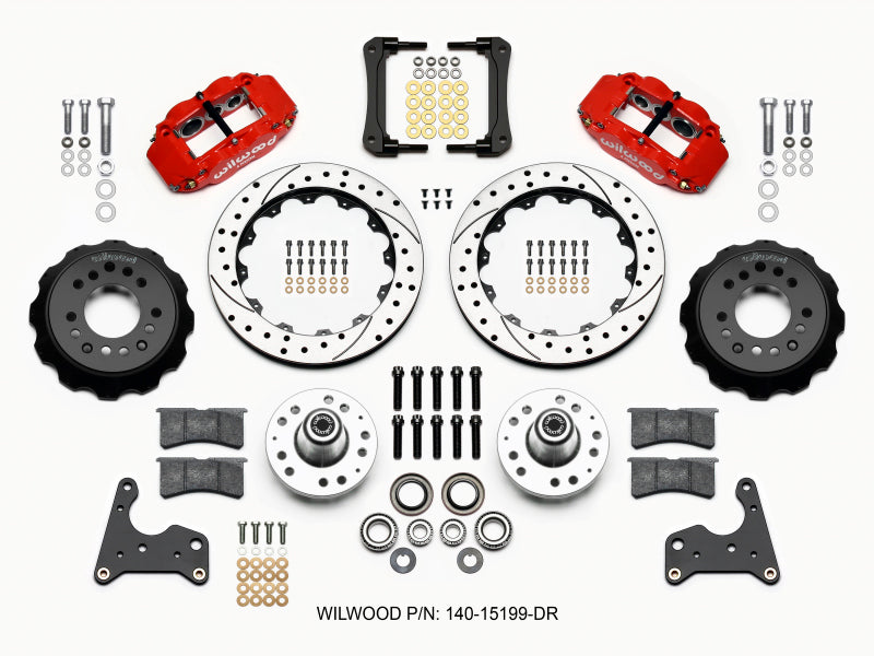 Wilwood Narrow Superlite 6R Front Hub Kit 12.88in Drill Red 65-72 CDP C Body -Drum - My Store