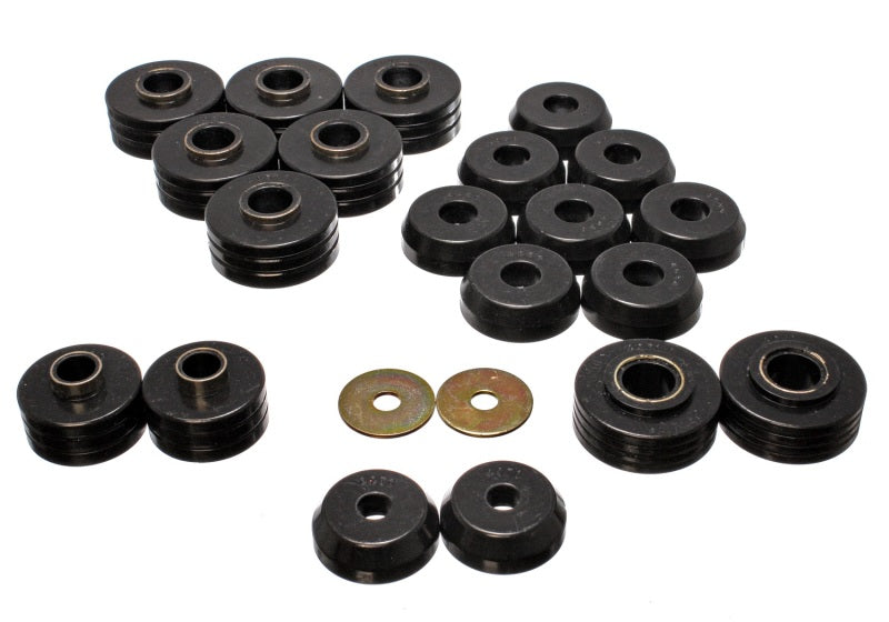 Energy Suspension 80-96 Ford Bronco 4WD Black Body Mount Set - Mammoth Racing -