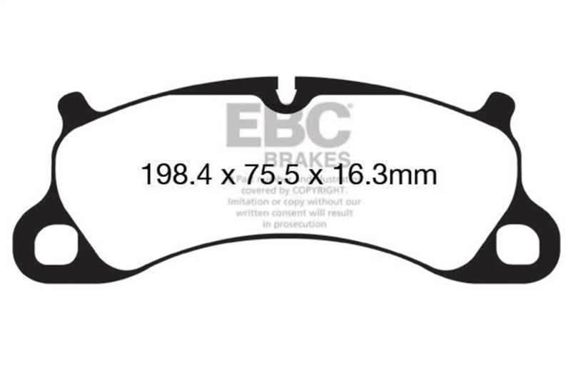 EBC 12-15 Porsche 911 (991) (Cast Iron Rotor only) 3.8 Carrera S Yellowstuff Front Brake Pads - My Store