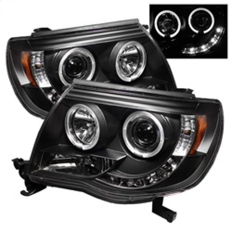 Spyder Toyota Tacoma 05-11 Projector Headlights LED Halo LED Black High H1 Low H1 PRO-YD-TT05-HL-BK - Mammoth Racing -