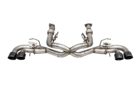 Corsa 20-22 Corvette C8 3in Valved Cat-Back 4.5in Blk Quad Tips - Fits Factory NPP Exhaust - Mammoth Racing -