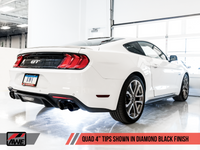 AWE Tuning 2018+ Ford Mustang GT (S550) Cat-back Exhaust - Track Edition (Quad Diamond Black Tips) - Mammoth Racing -