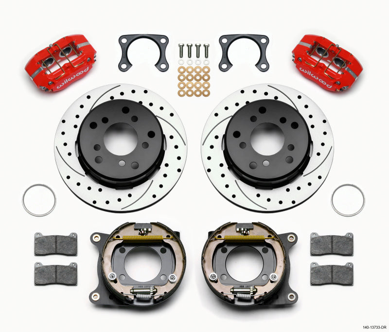 Wilwood Dynapro Lug Mount P/S Park Brake Kit Drilled Red Big Ford 2.00in Off Bronco 5 x 5.50 - My Store