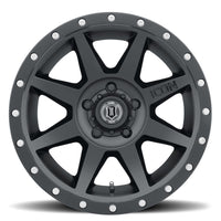 Icon Rebound 17x8.5 5x4.5 0mm Offset 4.75in BS 71.5mm Bore Satin Black Wheel - Mammoth Racing -