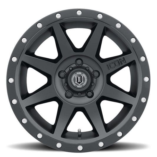 Icon Rebound 17x8.5 5x4.5 0mm Offset 4.75in BS 71.5mm Bore Satin Black Wheel