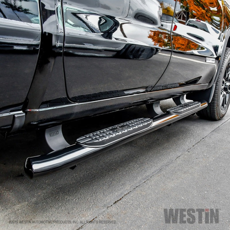 Westin 19-20 Chevrolet/GMC Silverado/Sierra 1500 Double Cab PRO TRAXX 4 Oval Nerf Step Bars - Black - Mammoth Racing -