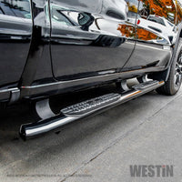 Westin 19-20 Chevrolet/GMC Silverado/Sierra 1500 Double Cab PRO TRAXX 4 Oval Nerf Step Bars - Black - Mammoth Racing -