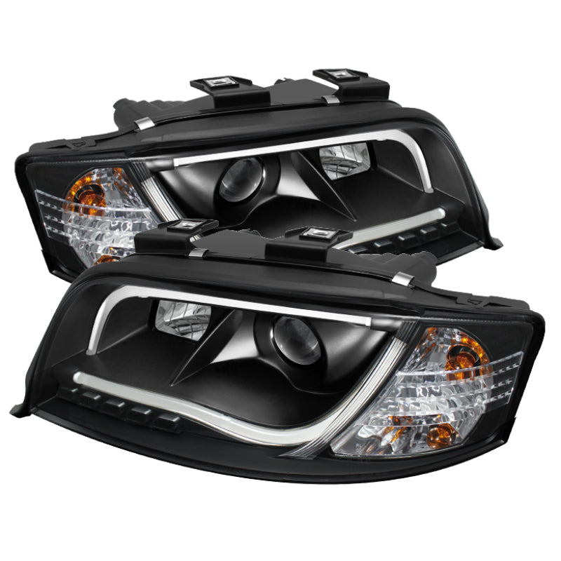 Spyder Audi A6 02-04 Projector Headlights Halogen ModelLight Tube DRL Blk PRO-YD-ADA601-LTDRL-BK - Mammoth Racing -