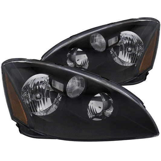 ANZO 2002-2004 Nissan Altima Crystal Headlights Black - Mammoth Racing -
